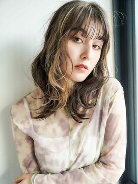 トクテ 高円寺(tokute) くびレイヤーエモージュ前髪ピンクベージュワンカール【高円寺】