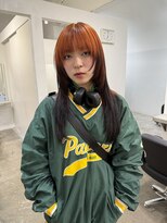 ジーナ オモテサンドウ(XENA)&nbsp;オレンジ×ブラック×レイヤーカット