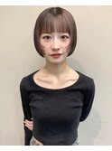 ボブ/レイヤーボブ/オン眉/ワイドバング