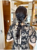 編みおろしヘアアレンジ