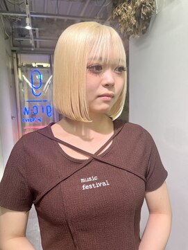 グロウ 渋谷(grow) 【ビフォー→劇的チェンジ☆ハイトーンブロンド×ラインボブ】