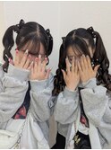 立体リボンツインテール