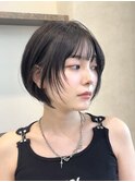 【30代/40代/50代】ショートボブ/フェイスレイヤー/暗めカラー