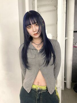 オーン(OOn) ヒョウ柄ブリーチネイビーブルーレイヤー