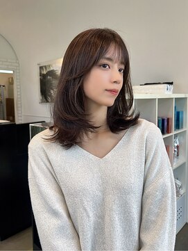 ディフィーノ 青山(DIFINO) 【DIFINO 青山】ミディアムレイヤー/オリーブベージュ