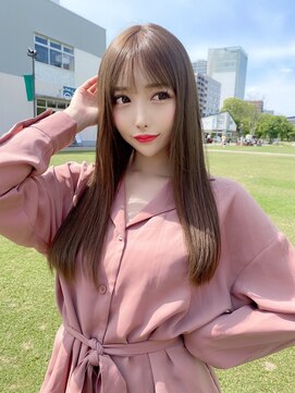 美髪レイヤーカット/顔まわりレイヤー/ストレートロングレイヤー