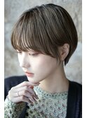 大人可愛い20代30代40代黒髪前下がりショートボブ丸みショート◎
