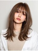 レイヤーロング/マロンブラウン/艶髪