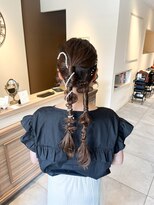 ヘアースタジオ エフ(Hair studio f)&nbsp;タイトアレンジ/編み下ろし/結婚式ヘア