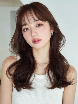 ヘアメイク アージュ 天神西通り店(HAIR MAKE age) 韓国風巻き 顔周りレイヤー ナチュラルブラウン 前髪カット 美髪