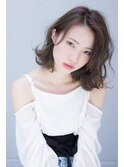 [Brella hair design]ブルーヴァイオレット×外ハネ揺らぎミディ