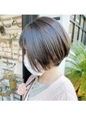 大人ショートボブ☆丸みひし形ヘア20.30.40代人気透明感カラー