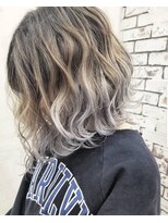 パープル(purple) グラデーションホワイトグレージュ