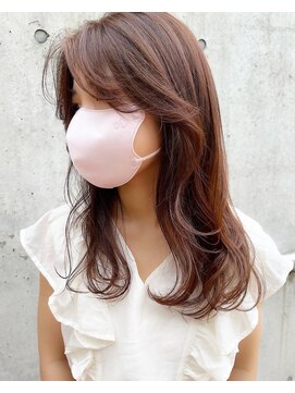 グロウバイニューヨークニューヨーク(Grow by NYNY) 【打越】セミロング×ピンクブラウン