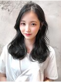 リフトレイヤー センターパート ブリーチ縮毛矯正 ヨジャドル36