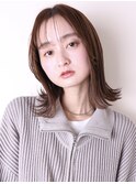 似合わせカットイメチェン外ハネセミディハッシュカット0202