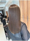 【長まなみ】ブリーチなしダブルカラー光に透ける柔らかベージュ