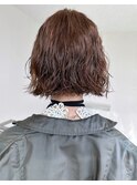 ボブウェーブパーマショートハイライト