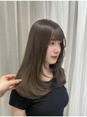 オリーブベージュ透明感カラー髪質改善カラー