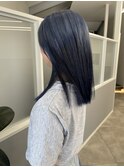 ブリーチハイトーングラデーションカラーブルーシルバーネイビー