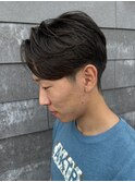 メンズマッシュセンターパートスパイラルパーマニュアンスパーマ