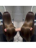 アンジェリカラボ 梅田店(ANGELICA LABO)&nbsp;韓国風くびれレイヤーカット×グレージュ×透明感ブラウン川又