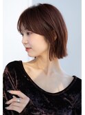 ソフトウルフ前髪ありベージュボブ 外はね【AIN.表参道】川原