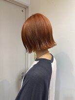 ウニレ バイ センス(unire by sense)&nbsp;【ブリーチカラー】で作るオレンジベージュカラー×ボブ