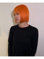 スリット(slit)&nbsp;オレンジカラー切りっぱなしボブ