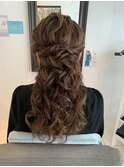 結婚式ハーフアップ ドレスヘア ブライダル パーティー二次会