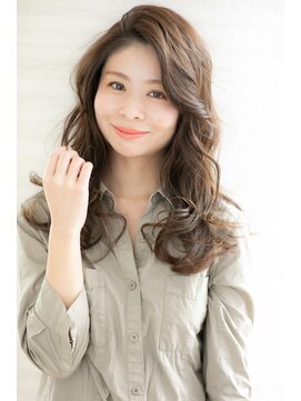 オラ ボーテ(Aura Beaute) 大人かわいい/グレーベージュ/フリンジウェーブ/モテ髪/ゆるふわ