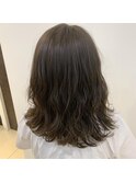 波巻きパーマ×シースルーアッシュ