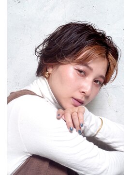 クシュ 所沢西口プロぺ通り(kusyu... ) ペールベージュセクションカラーグラデーションカラー外ハネボブ