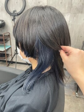 スターズ 川越店(STARS) ウルフ×インナーカラー　ブルー