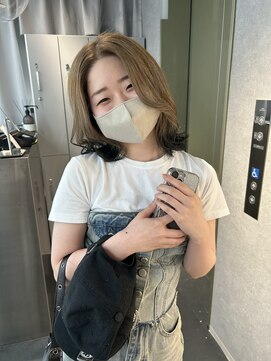 リラス 博多(rilas) 外はねボブ　デザインカラー　イメチェン