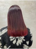 赤系グラデーションカラーロングカット