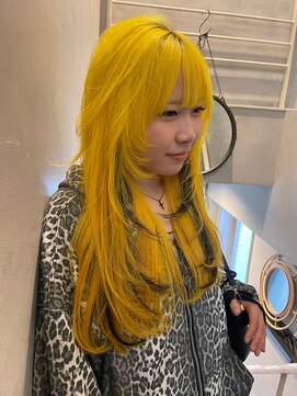 ジーナ(XENA) ワイドバング マニキュアイエローデザインカラー