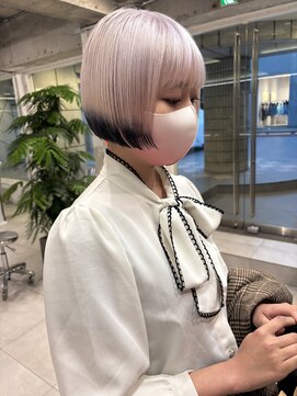 ダブ アオヤマ(DaB AOYAMA) ホワイトブロンド/裾カラー/デザインカラー/エンドカラー/ボブ