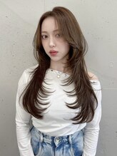 顔周りをカットするだけでこなれたヘアに☆【韓国/レイヤー/ブリーチ/ダブルカラー/顔周りレイヤー】