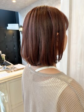 福山20代30代40代レイヤーミディブリーチなしオレンジブラウン