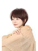 大人かわいい小顔ショートショートヘア30代40代50代白髪ぼかし