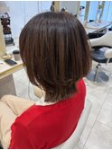 30代40代50代髪質改善地毛風縮毛矯正ひし形ショートボブ白髪染め