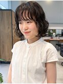 ナチュラルボブパーマ 前髪ワンカール ニュアンスパーマ
