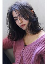 ブラン 梅田(Blanc) 【Blanc/梅田】大人ボブ_ネイビーカラー_斜めバングkr