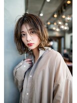 オースティン 門前仲町(AUSTIN)&nbsp;大人かわいい前髪セシルカットココアブラウンフリンジウェーブ