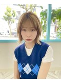 【ulu】シースルーバング　ミルクティカラー　イルミナカラー