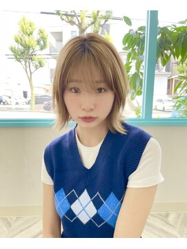 ウル(ulu) 【ulu】シースルーバング　ミルクティカラー　イルミナカラー