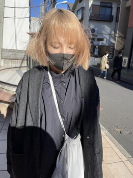 アルカナ 明治神宮前原宿(ARCANA) ブロンドベージュ　ブロンドヘア　ボブ　ケアブリーチ　ベージュ