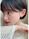透明感暗髪×束感ショート×シースルーバング×フレンチガーリー