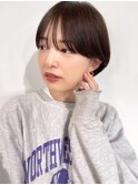 大人かわいい小顔ひし形耳かけショートボブ黒髪渋谷原宿神宮前